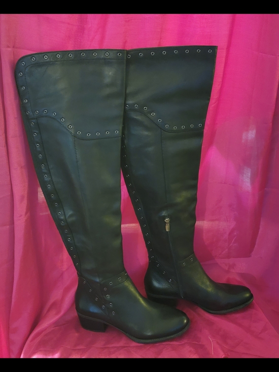 Vince Camuto Shoes - Vince Camuto Black Over-the-Knee Studded Riding Boots